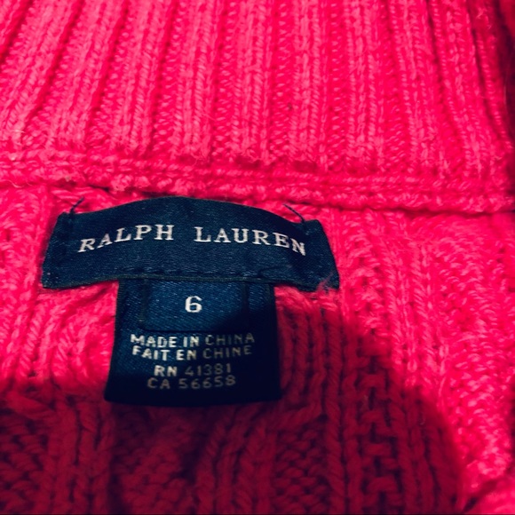 Ralph Lauren Pink Aran Knit Zip Cardigan Sweater - Picture 2 of 2